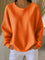 Women's Classic Waffle Knit Sweater in Orange
