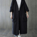 Women's Long Oversized Coat in Black