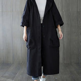 Women's Long Oversized Coat in Black