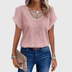 Women's Elegant Ibiza Style Blouse in Pink