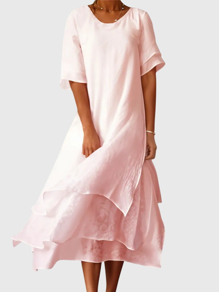 April Elegant Dress in Pink
