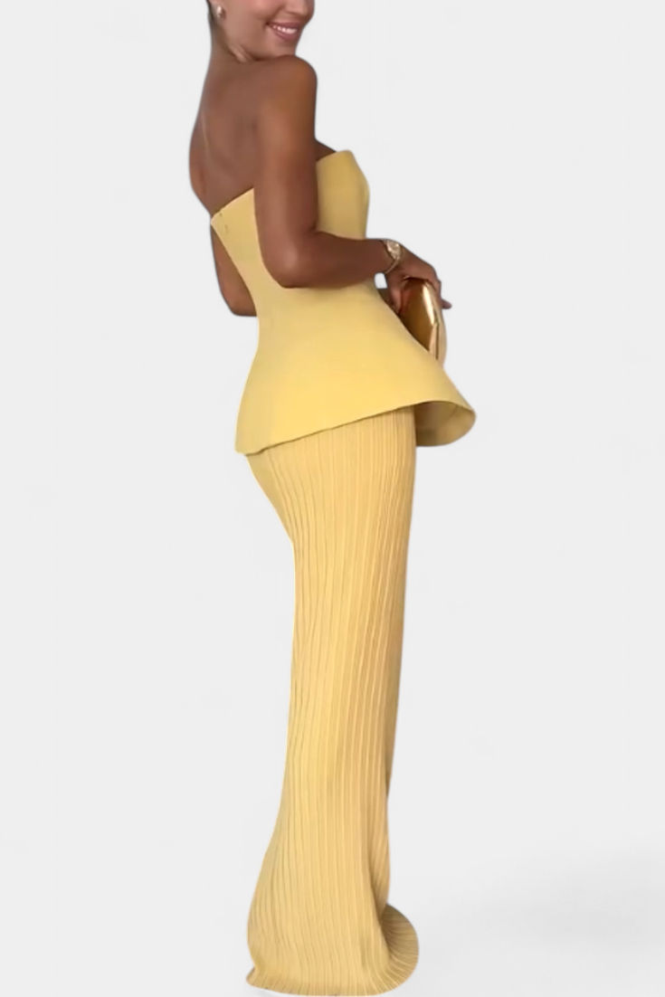 Strapless Bandeau Top with Pleated Skirt Set, photo 3