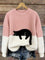 Women's Soft Cat Graphic Sweater in Pink