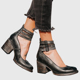 Women's Elegant and Comfortable Sandals in Black / Black snake