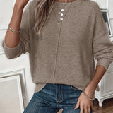 Women's Soft Knit Sweater with Side Slits, photo 2