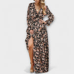 Ynah Elegant Maxi Dress in Coffee
