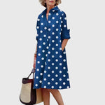 Women's Elegant Dress With Pockets in Blue