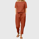 Women's Effortless Summer Co-Ord in Orange