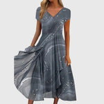 Women's Flowing Midi Dress in Gray