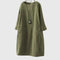 Women's Relaxed Corduroy Midi Dress in Army Green