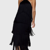 Women's Tassel Dress in Black