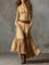 Women's Maxi Suede Dress with Belt in Camel