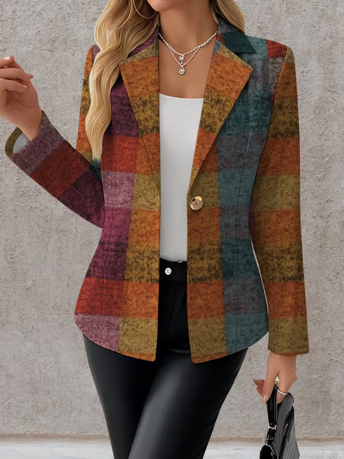 Women's Fall Plaid Blazer, photo 3