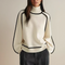 Women's Cotton-Blend Turtleneck Sweater in White