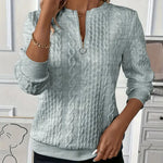 Women's Zip-Front Knit Sweater in Gray