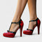 Oriah Comfort Heels in Red