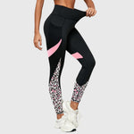 High-Waisted Leopard Print Workout Pants in Light Pink