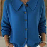 Claire Cardigan with Collar in Blue