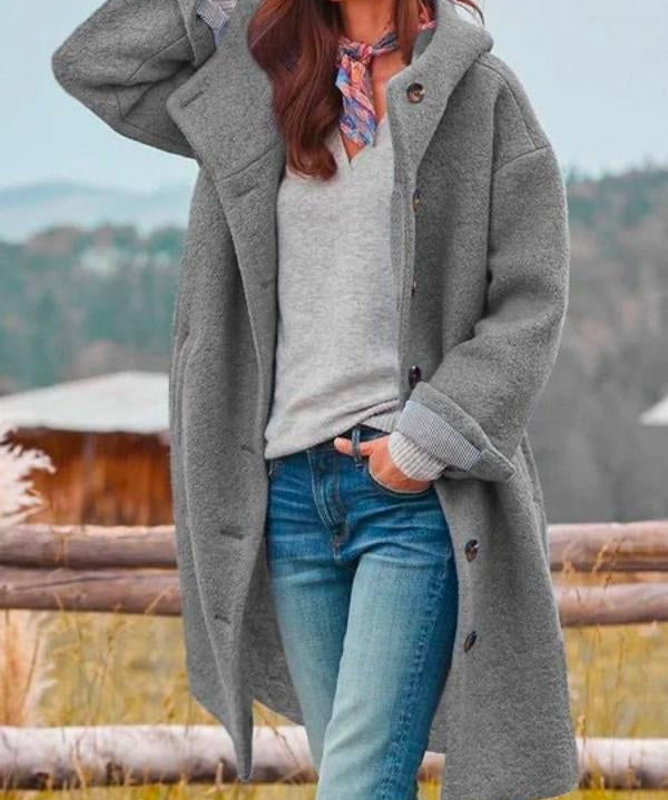 Women's Elegant Wool Jacket in Gray