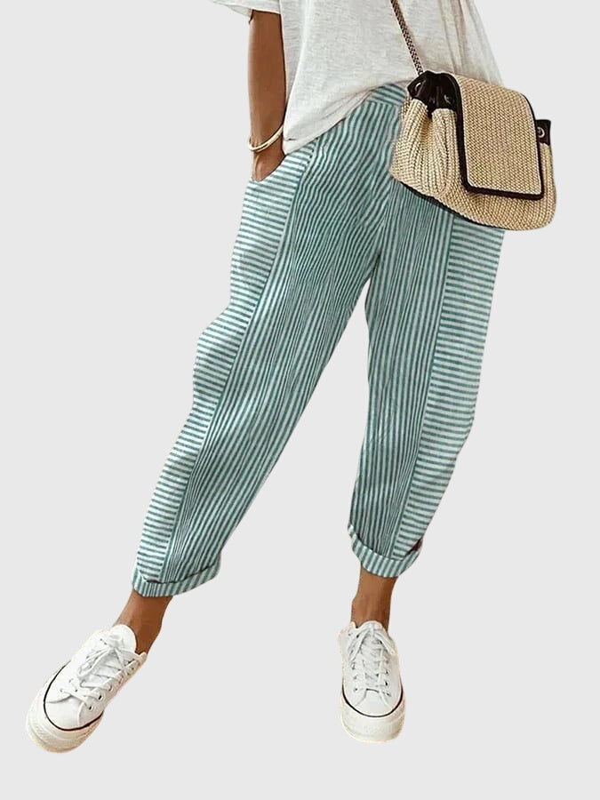 Women's Elegant Autumn Pants in Green