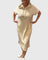 Women's Casual Hoodie Dress in Beige