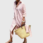 Women's Classic Striped Dress in Pink