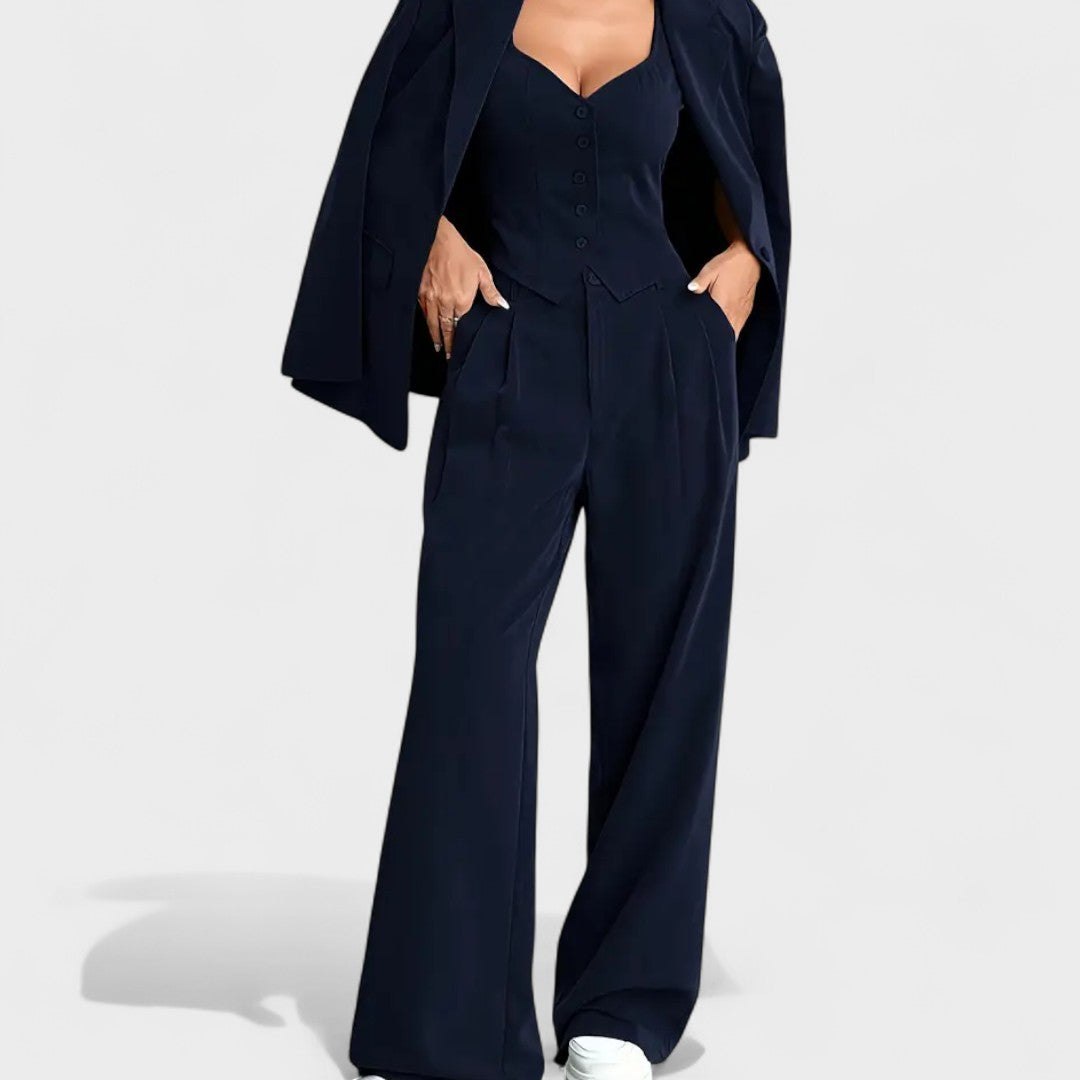 Women's Elegant 3-Piece Suit in Black