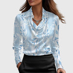Women's Elegant Blouse – Nova in Light Blue Floral