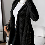 Women's Plush Hooded Jacket in Black