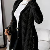 Women's Plush Hooded Jacket in Black
