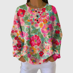 Women's Cozy Floral Sweater in Flowers