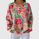 Women's Cozy Floral Sweater in Flowers