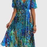 Women's Summer Dress With Belly Cover in Blue