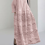 Women's Delicate Lace Midi Dress in Pink
