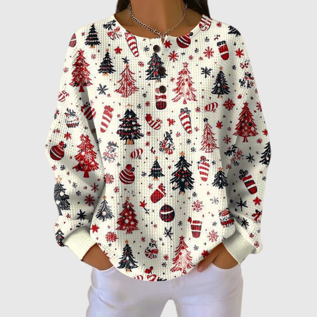 Women's Scandinavian Elegance Sweater in Christmas