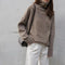 Ilona Oversized Turtleneck Sweater in Brown