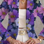 Women's Purple Floral Blazer, photo 2