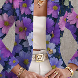 Women's Purple Floral Blazer, photo 2