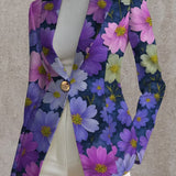 Women's Purple Floral Blazer, photo 3