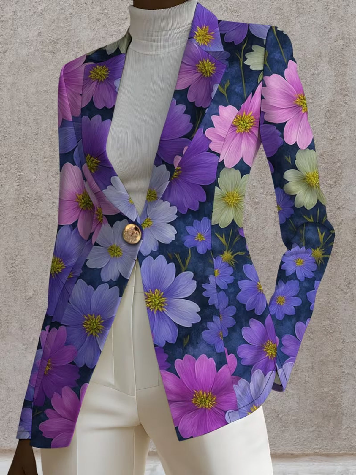Women's Purple Floral Blazer, photo 3