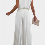 Backless Top & Pleated Wide-Leg Pants Set, photo 5