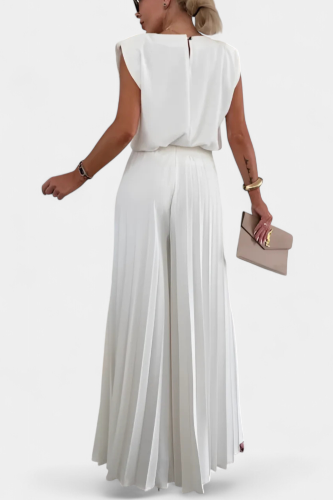 Backless Top & Pleated Wide-Leg Pants Set, photo 5
