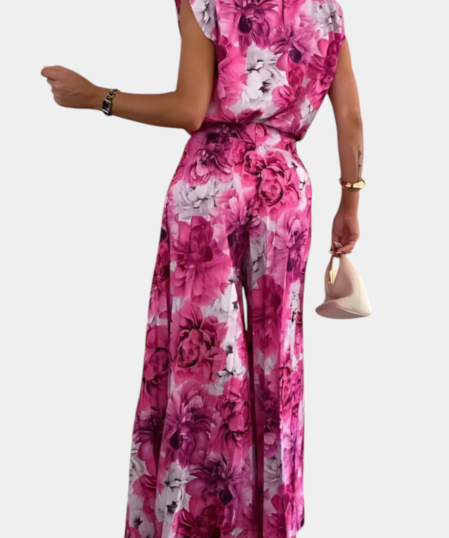 Backless Top & Pleated Wide-Leg Pants Set, photo 2