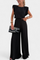 Backless Top & Pleated Wide-Leg Pants Set in Black