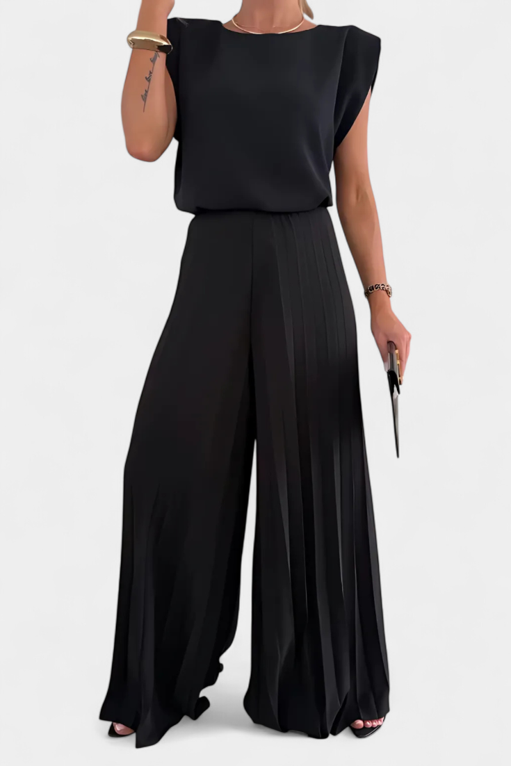 Backless Top & Pleated Wide-Leg Pants Set, photo 9