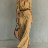 Women's Casual Long Dress – Victoire in Khaki