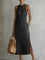Women's Vintage Lace Denim Dress in Black