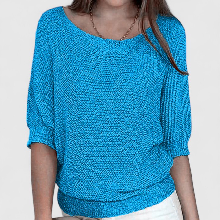Women's Effortless Knit Sweater in Sky Blue