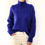 Women's Warm Turtleneck Sweater in Blue