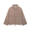 Oversized Teddy Jacket with Stand Collar in Khaki